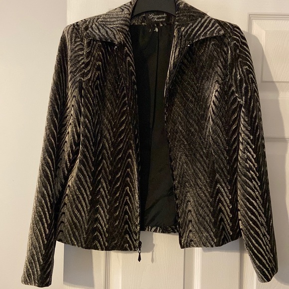 Giancarlo Ferrari Jackets & Blazers - Giancarlo Ferrari faux fur black and gray
jacket. Zipper front. Preowned